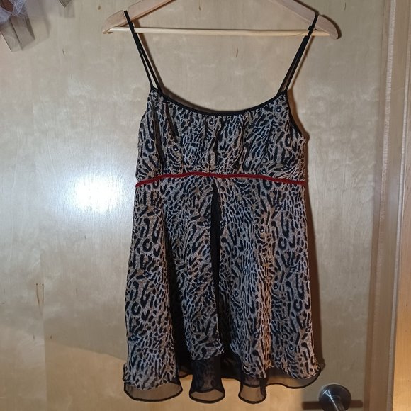 DELICATES Cheetah Print Babydoll Slip_Size Medium - Picture 2 of 7